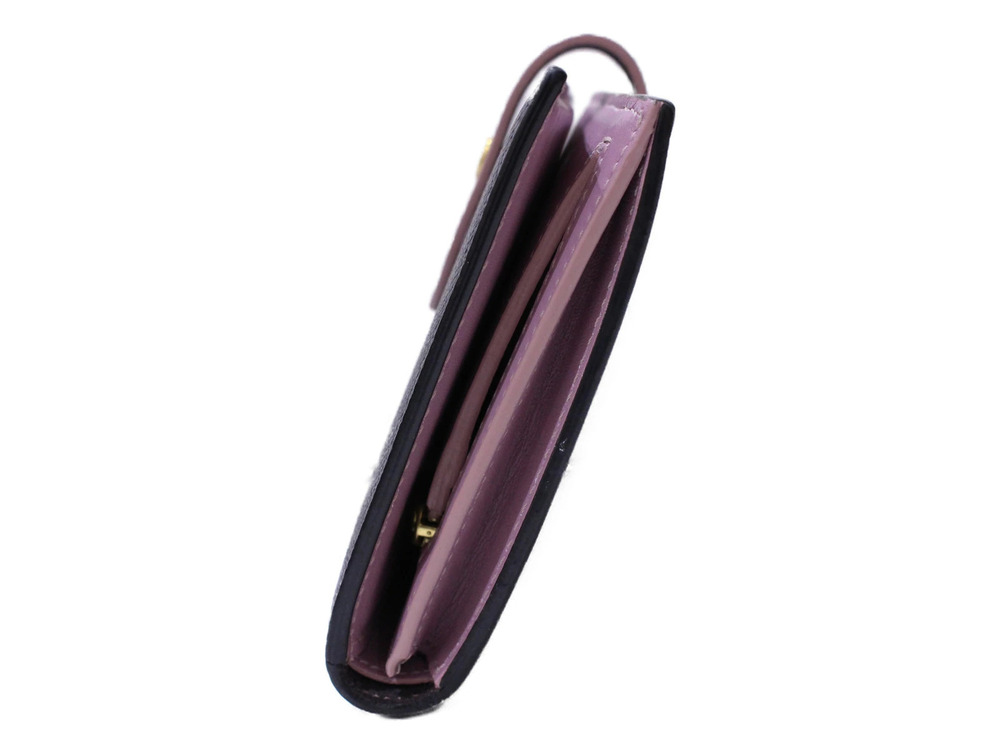 Celine Pink Strap Leather Gray Wallet Purple fold Bi
